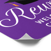 Paarse High School Reunion Custom Alumni Welkom Poster (Hoek)