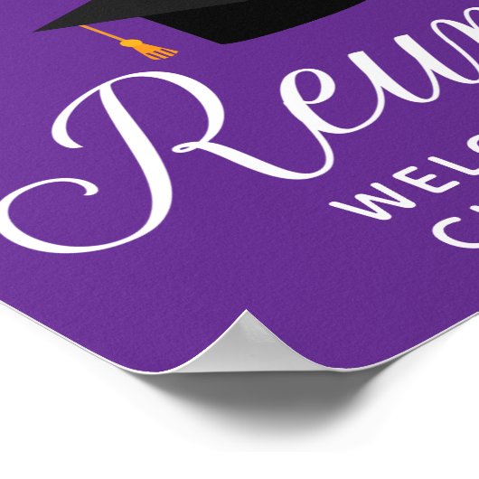 Paarse High School Reunion Custom Alumni Welkom Poster (Hoek)