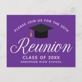 Paarse High School Reunion Custom Party Briefkaart (Voorkant)