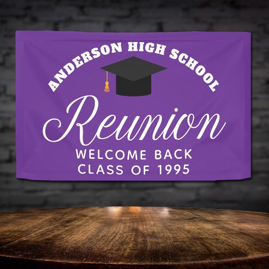 Paarse High School Reunion Custom Welkom Spandoek