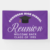 Paarse High School Reunion Custom Welkom Spandoek (Horizontaal)