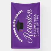 Paarse High School Reunion Custom Welkom Spandoek (Verticaal)