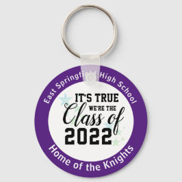 Paarse High School Senior Class Cadeauideeën Sleutelhanger