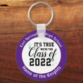 Paarse High School Senior Class Cadeauideeën Sleutelhanger (Voorkant)