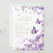 Paarse hij geeft me vlinders Vrijgezellenfeest Kaart (Voorkant)