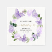 Paarse hij geeft me vlinders Vrijgezellenfeest Servet (Voorkant)