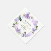 Paarse hij geeft me vlinders Vrijgezellenfeest Servet (Hoek)