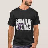 Paarse Hij Militaire Veteraan Gewonde Soldaat T-shirt (Voorkant)