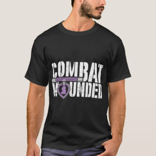 Paarse Hij Militaire Veteraan Gewonde Soldaat T-shirt