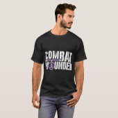 Paarse Hij Militaire Veteraan Gewonde Soldaat T-shirt (Voorkant volledig)