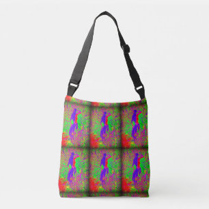 paarse hippie groovy mermaids crossbody tas
