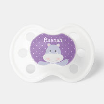 Paarse Hippo Ballerina babymeisje pacifier