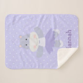 Paarse Hippo Ballerina meisje Sherpa Deken (Voorkant (horizontaal))