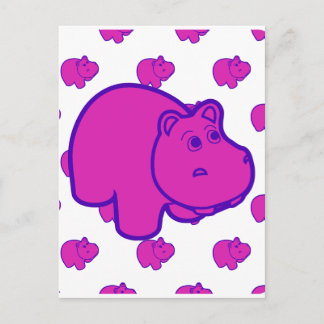 Paarse Hippo Briefkaart