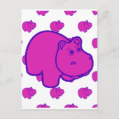 Paarse Hippo Briefkaart (Voorkant)