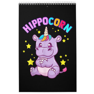 Paarse Hippo Corn Hippo Corn Hippopotamus Lover Kalender