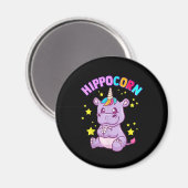 Paarse Hippo Corn Hippo Corn Hippopotamus Lover Magneet (Voorkant / Achterkant)