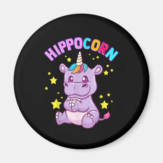 Paarse Hippo Corn Hippo Corn Hippopotamus Lover Magneet (Voorkant)