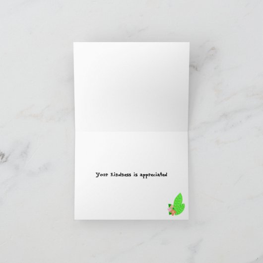 Paarse Hippo Dank je Bedankkaart (Binnen)