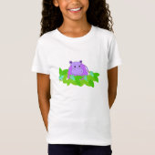 Paarse Hippo Grazing T-shirt (Voorkant)