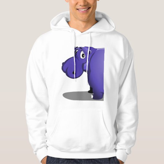 Paarse Hippo Hoodie (Voorkant)