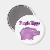 Paarse Hippo Magneet (Voorkant / Achterkant)