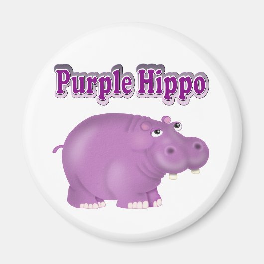 Paarse Hippo Magneet (Voorkant)
