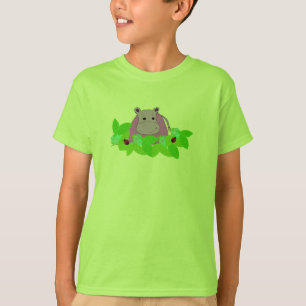 Paarse Hippo met Ladybugs T-shirt