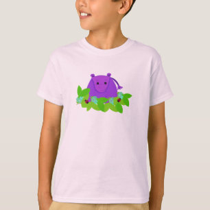 Paarse Hippo met Ladybugs T-shirt