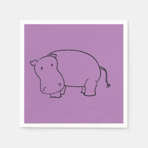paarse hippo napkin servet