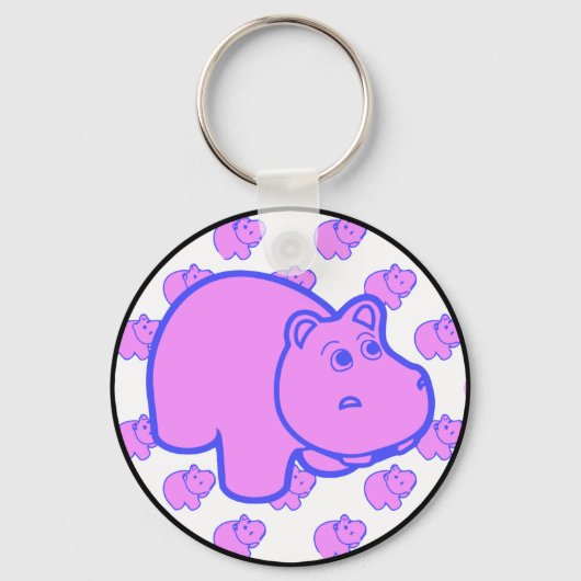 Paarse Hippo Sleutelhanger (Voorkant)
