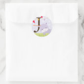 Paarse Hippo stickers/voeg monogram/diy achtergron Ronde Sticker (Tas)