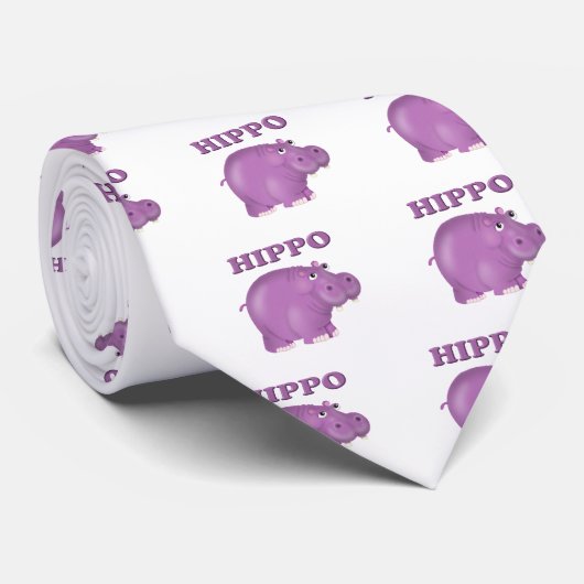 Paarse Hippo Stropdas (Opgerold)
