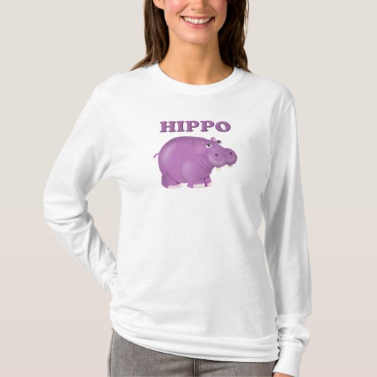 Paarse Hippo T-shirt (Voorkant)