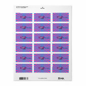 Paarse hippo tegen roze zonnebrand etiket (Full Sheet)