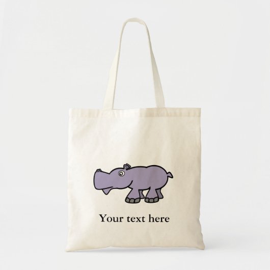 Paarse hippo tote bag (Voorkant)