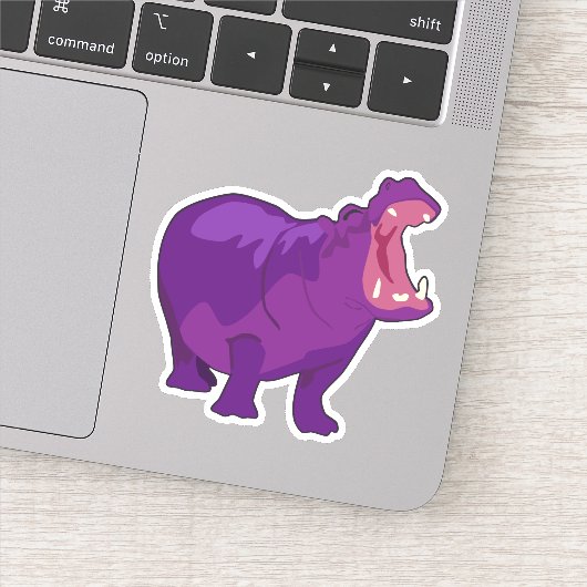 Paarse Hippo Vector Sticker (Detail)