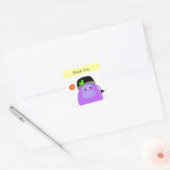 Paarse HippoDank je Vierkante Sticker (Envelop)