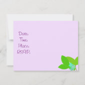 Paarse Hippopotamus Baby shower Kaart (Achterkant)