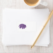 Paarse Hippopotamus Etiket (Insitu)