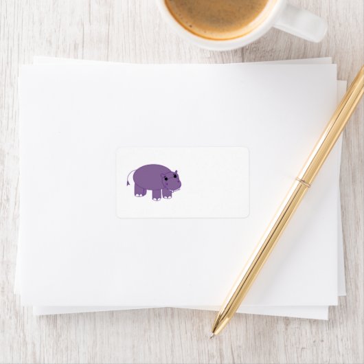 Paarse Hippopotamus Etiket (Insitu)
