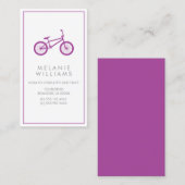 Paarse hipster-fiets contactkaartje (Voorkant / Achterkant)