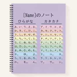 Paarse Hiragana en Katakana Japanse 名前ノート Notitieboek
