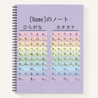 Paarse Hiragana en Katakana Japanse 名前ノート Notitieboek
