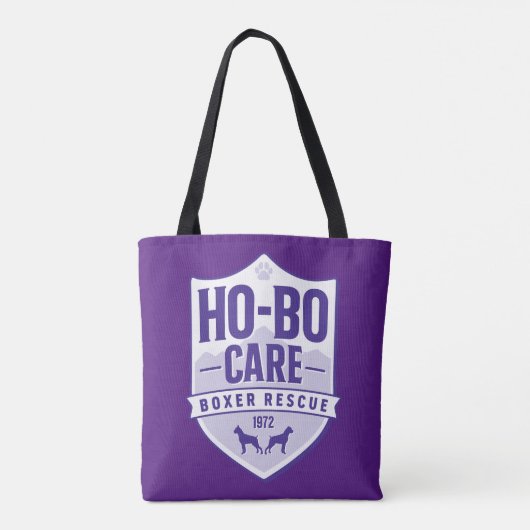 Paarse Ho-Bo Zorgtas Tote Bag (Achterkant)