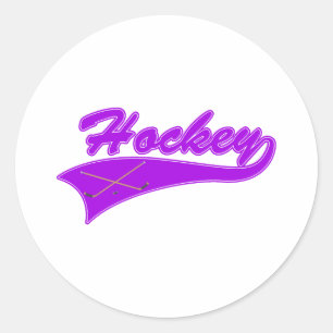Paarse Hockey Logo Ronde Sticker