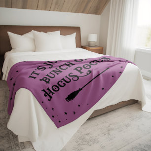 Paarse Hocus Pocus Heksenbezem Halloween Fleece Deken