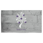 Paarse Hoesje van de hartslag Gepersonaliseerd Pil Kussensloop (Voorkant-Links)