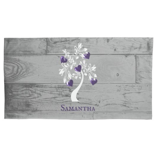 Paarse Hoesje van de hartslag Gepersonaliseerd Pil Kussensloop (Voorkant-Links)