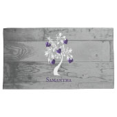 Paarse Hoesje van de hartslag Gepersonaliseerd Pil Kussensloop (Voorkant-Rechts)